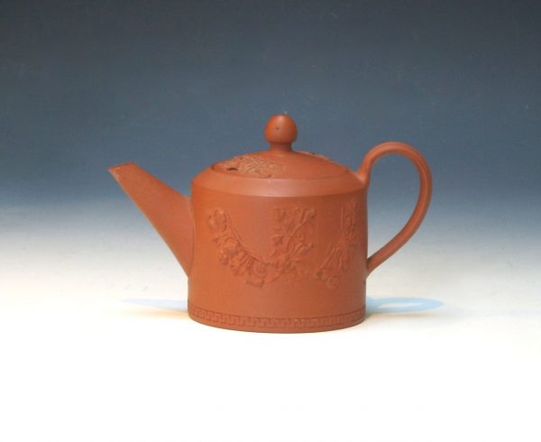 Small Red Stoneware Teapot and Cover