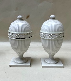 Pair Of Wedgwood Covered Creamware Egg Cups